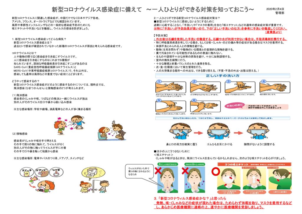 新型コロナウイルス感染症に備えてのサムネイル